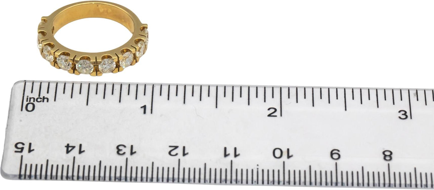 18k Yellow Gold Jewelry 1.68CT VS Round Cut Diamond Band Ring Size 6.25