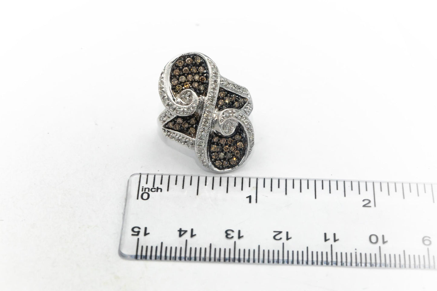 10k White Gold Jewelry Diamond Cluster Cocktail Ring 1.25CT Size 7