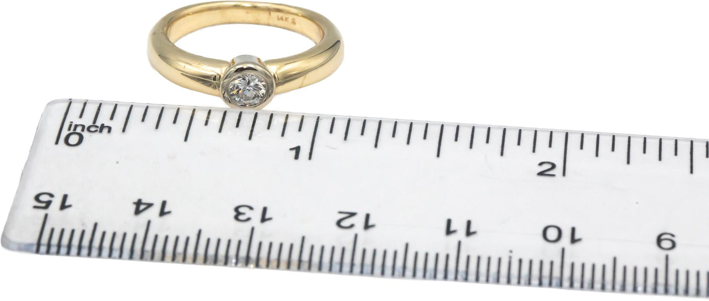 14k Yellow Gold VS Round Diamond Solitaire Band 0.20CT Ring Size 5.5