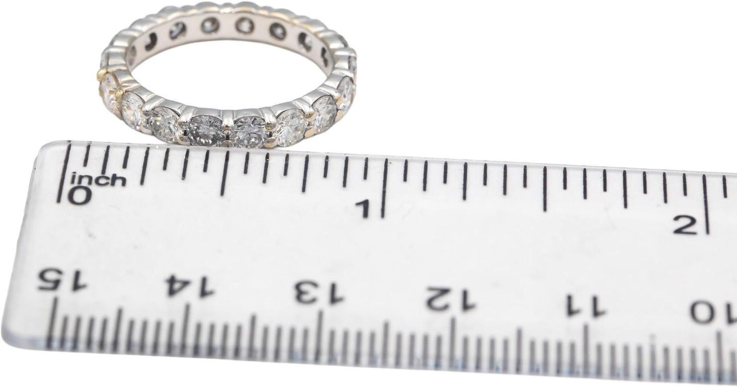 18k White Gold VS Round Diamond Eternity Band Ring 2.0CT Size 6