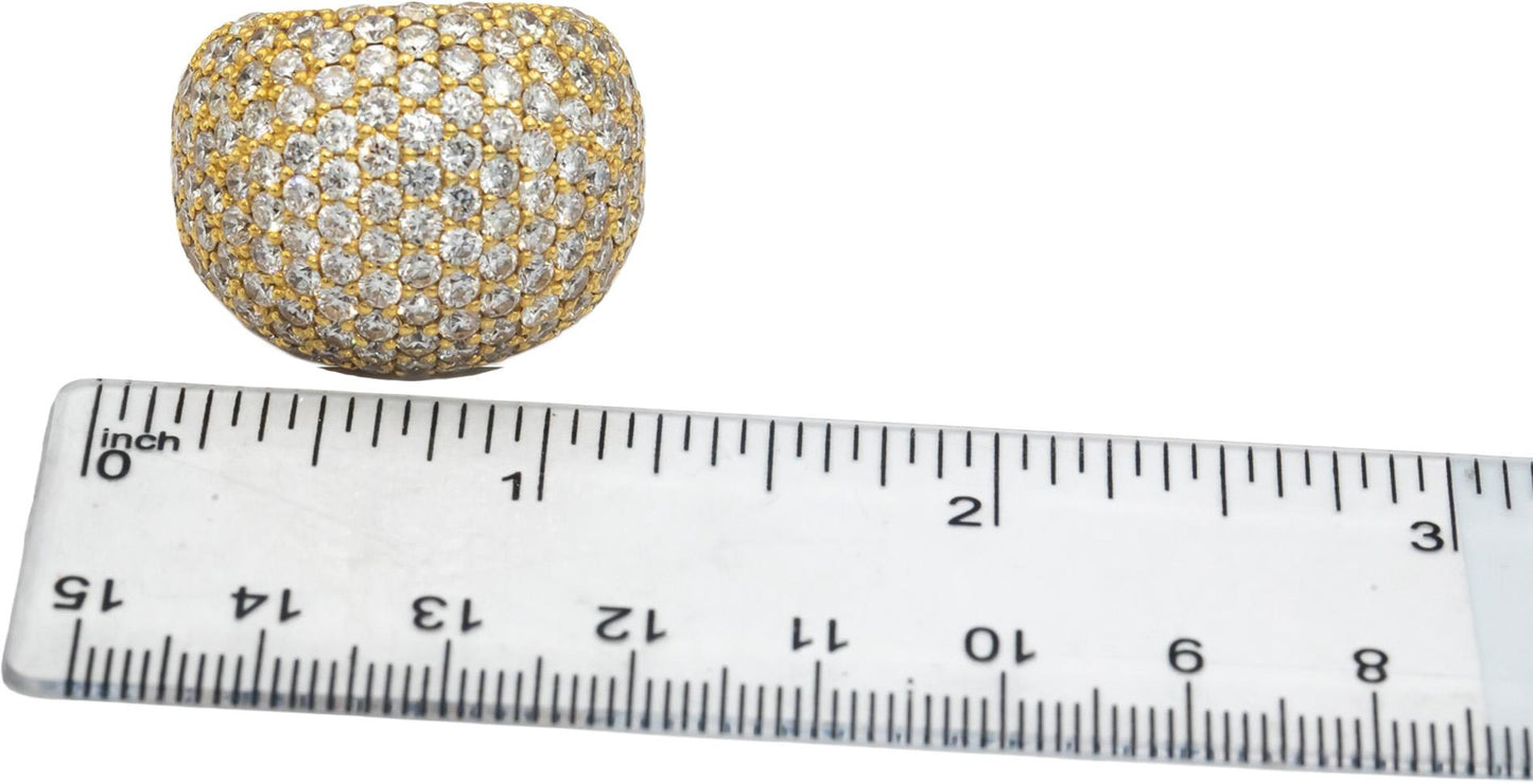 14k Yellow Gold Round Cut Lab Grown Cluster Pave Dome Ring 8.0CT Size 7.75