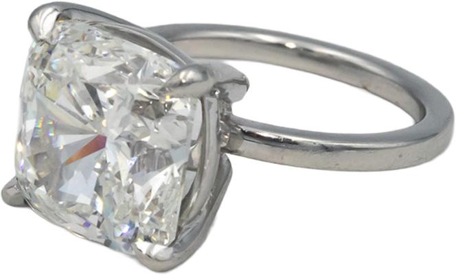 GIA Certified Natural Cushion Cut Diamond Platinum Solitaire Ring G/VS2 9.08CT