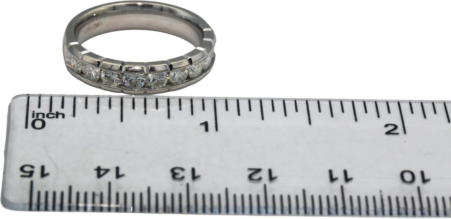 14k White Gold 1.0CT VS Round Cut Diamond Wedding Band Ring Size 7