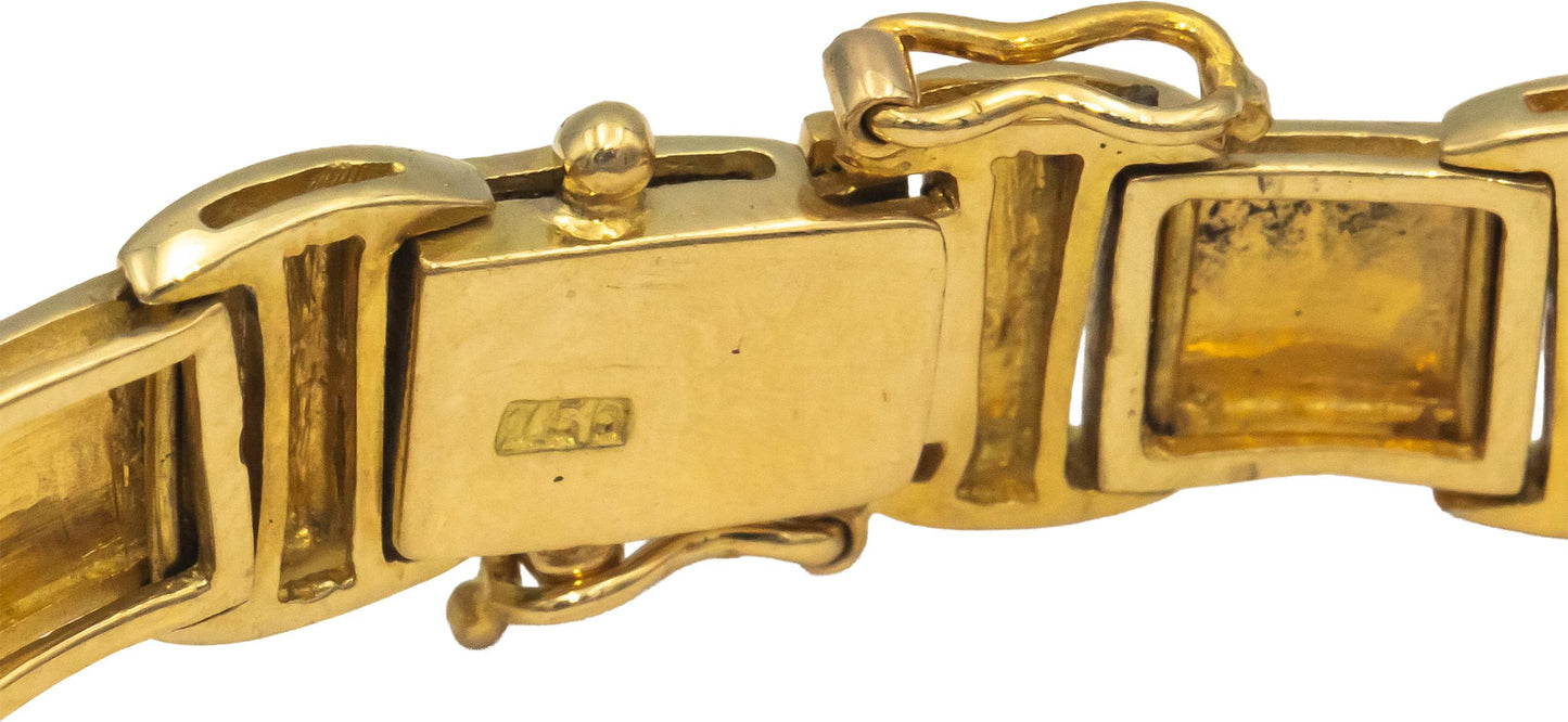 18k Yellow Gold Jewelry Diamond and Ruby Fancy Link Bracelet 2.90CT