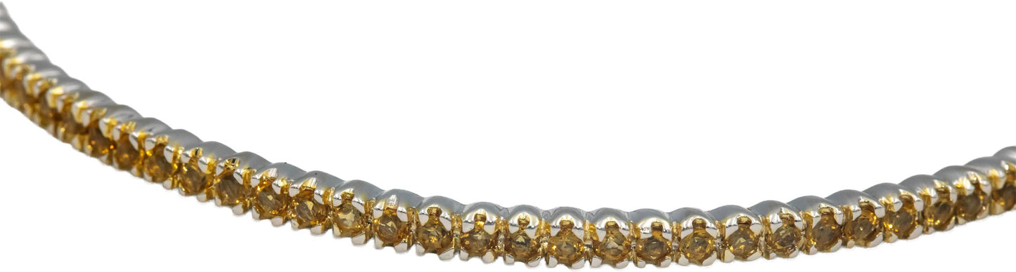 18k White Gold Jewelry 3.0CT Round Cut Citrine Stackable Bangle Bracelet
