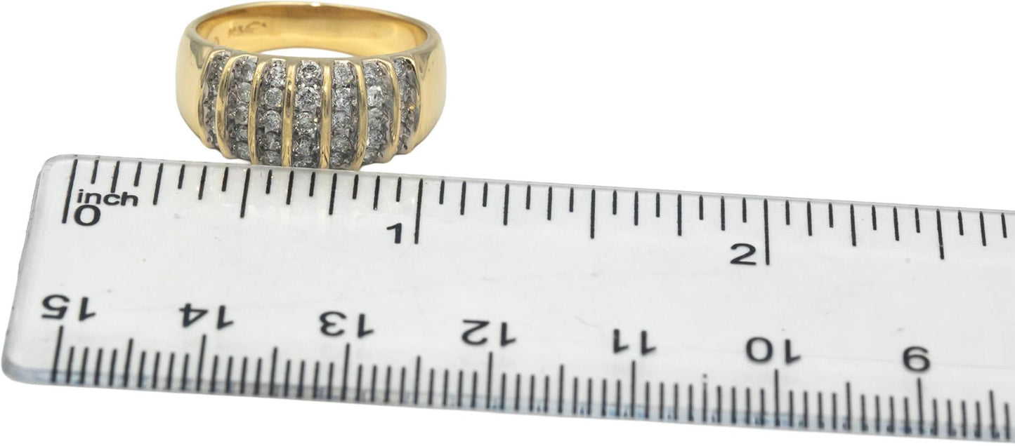 14k Yellow Gold Round Diamond Band Ring 0.50CT Size 6.5