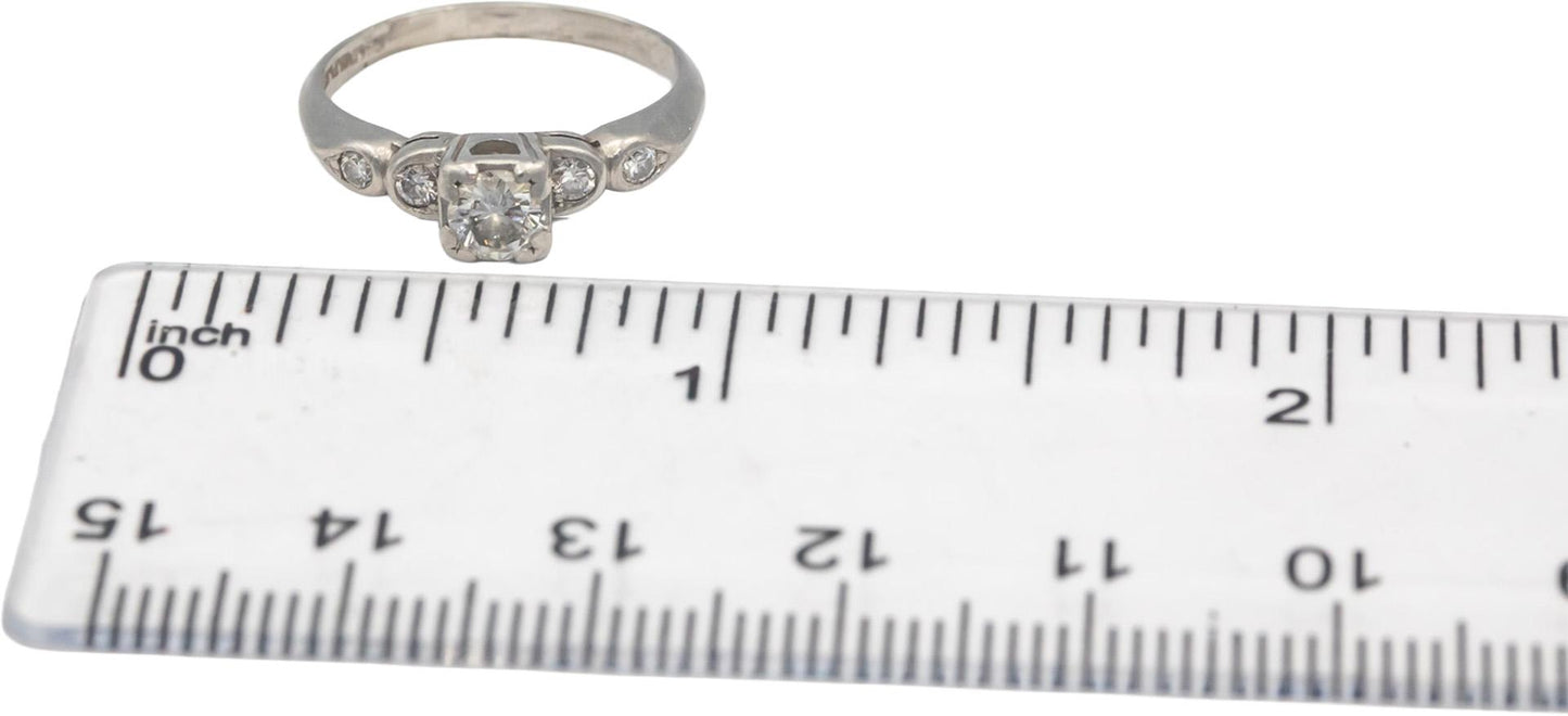 Antique Vintage Platinum Jewelry 0.50CT VS Diamond Ring Size 5