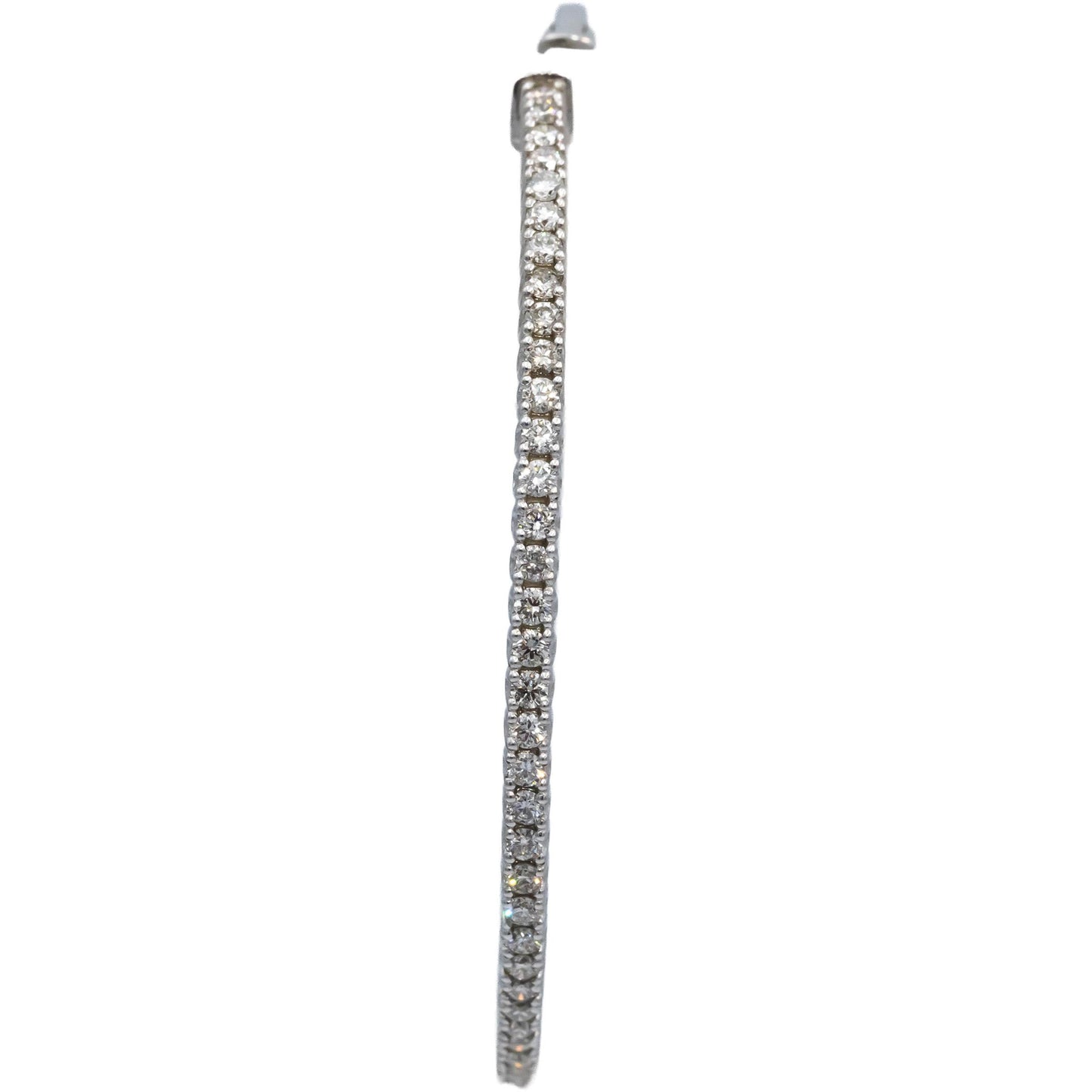 14k White Gold Round Diamond Inside Out Circle Jumbo Hoop Earrings 3.85CT