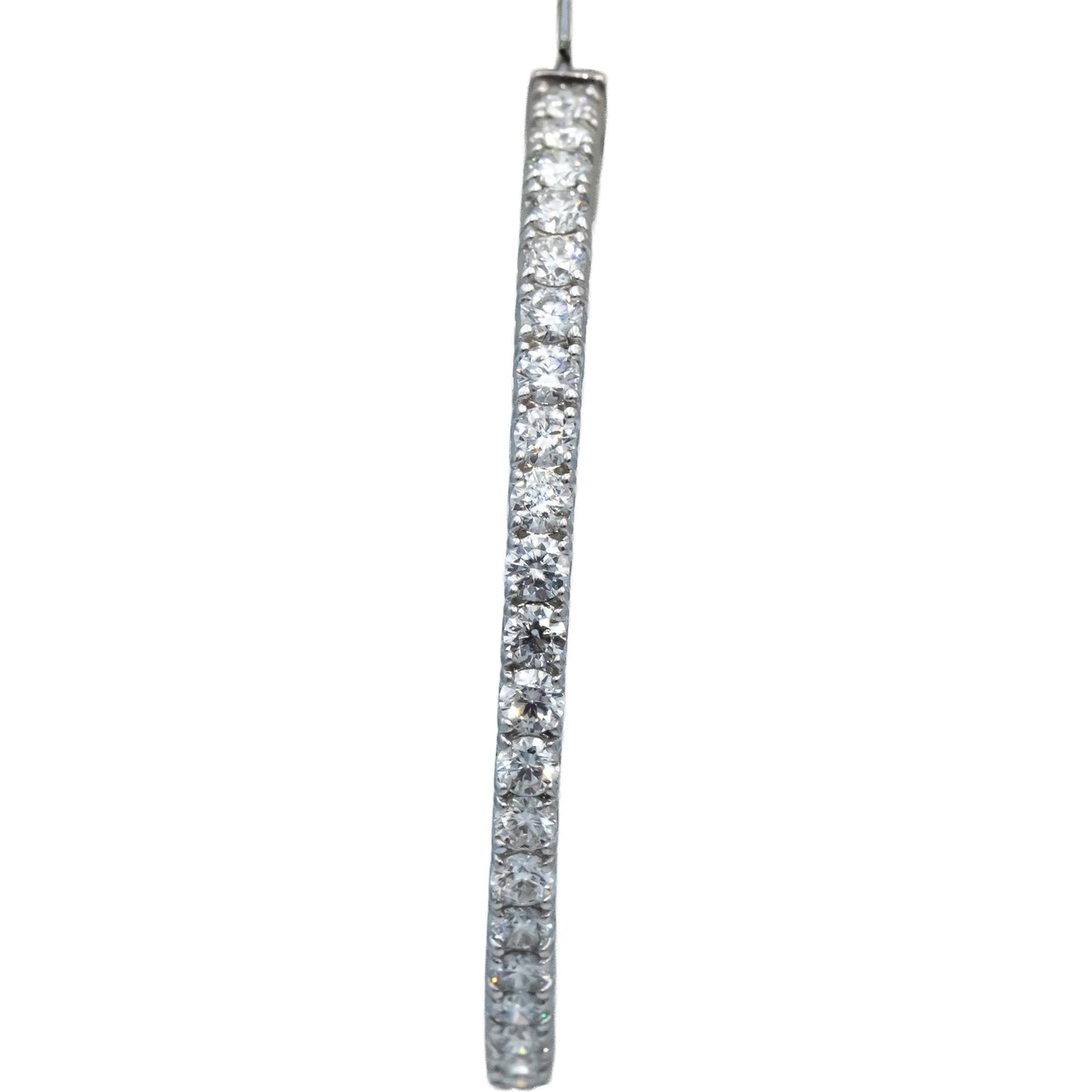 18k White Gold VS Round Diamond Inside Out Circle Hoop Earrings 7.33CT