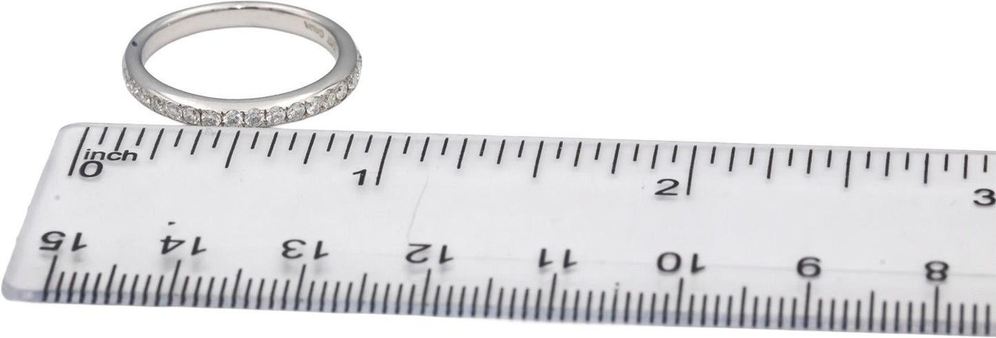 ODELIA 18k White Gold Round Diamond Band Ring 0.33CT Size 6.5