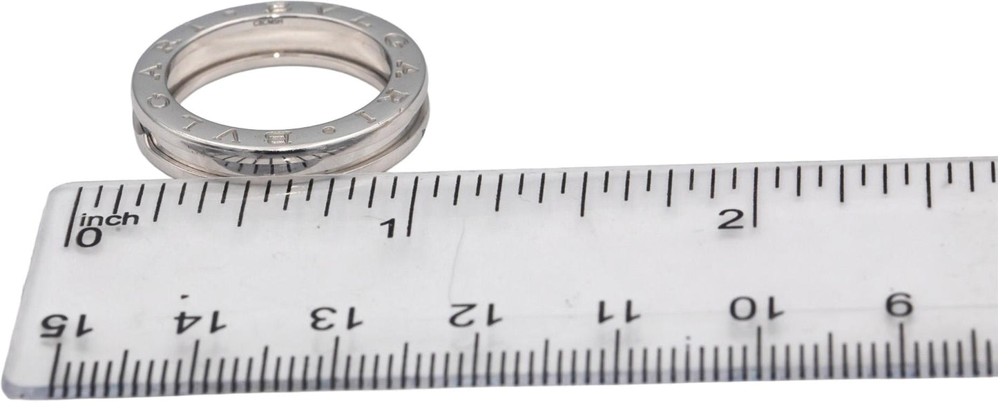 BVLGARI Designer 18k White Gold B.zero1 Band Ring Size 7 Euro Size 54