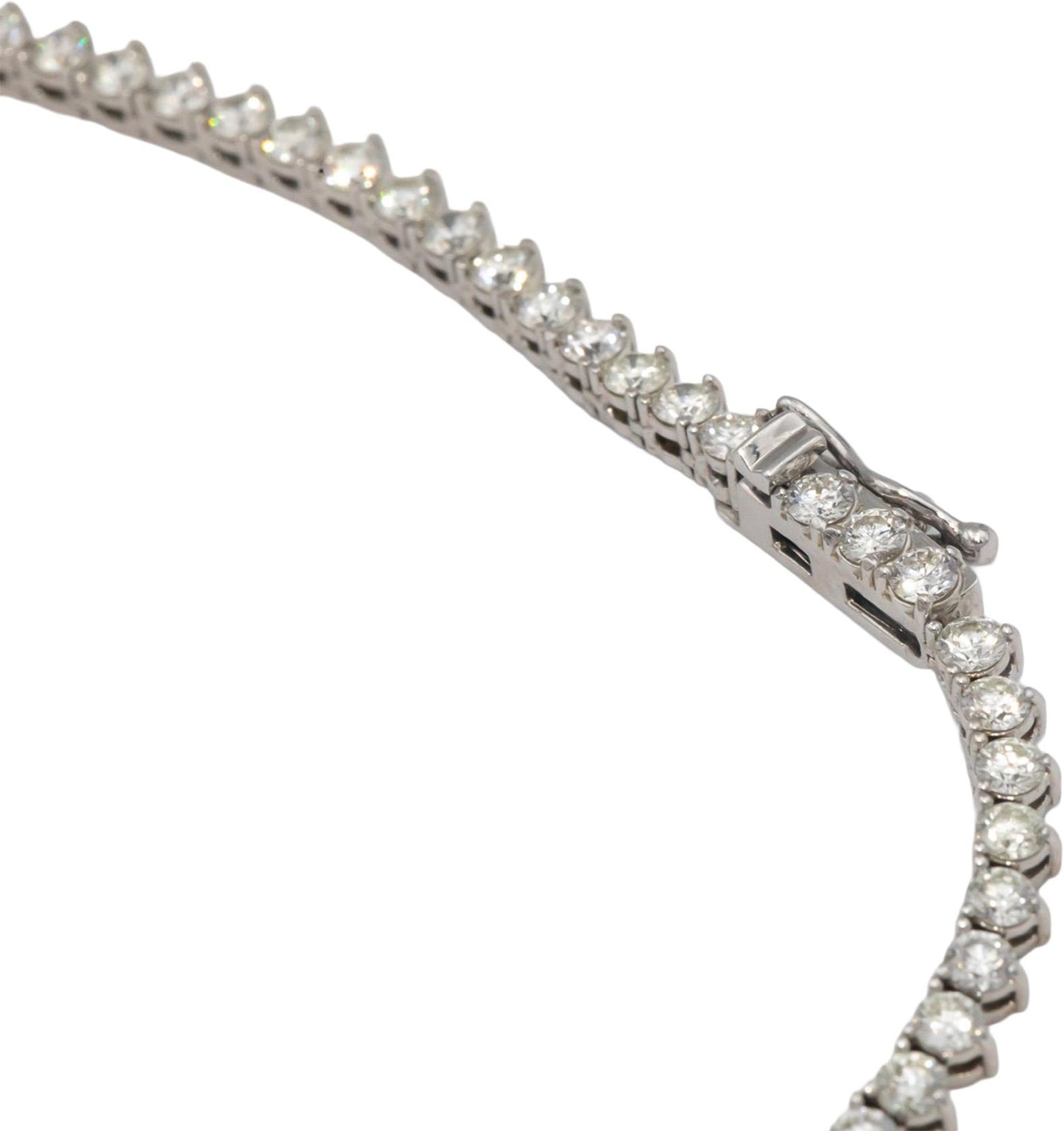 Diamond 14K White Gold VS Graduated Width Riviera Necklace 10.35CT
