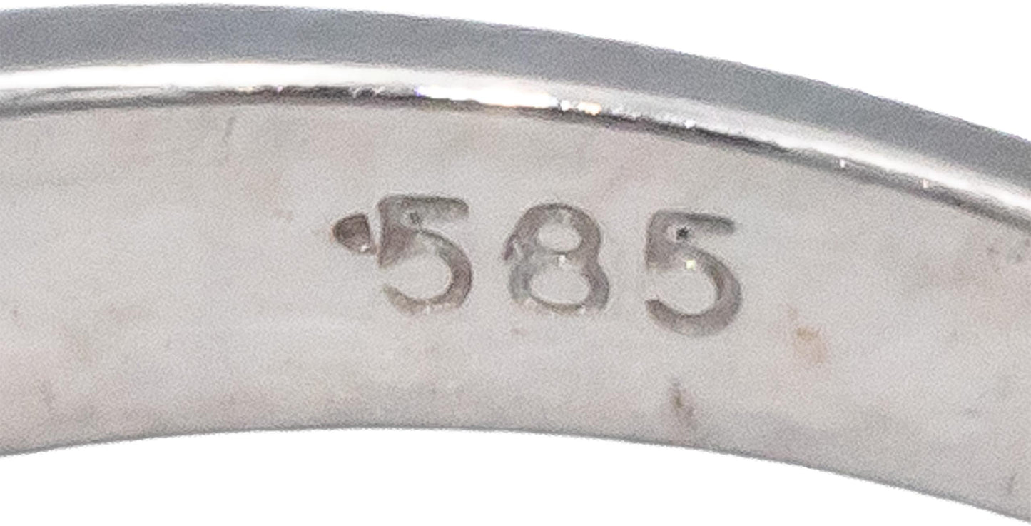 14k White Gold 0.16CT Round Cut Diamond Band Ring Size 6.5