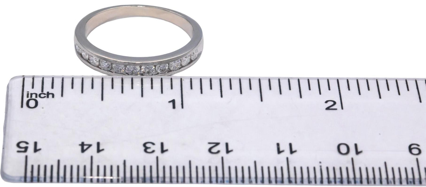 14k White Gold Round Diamond Band Ring 0.50CT Size 7.75
