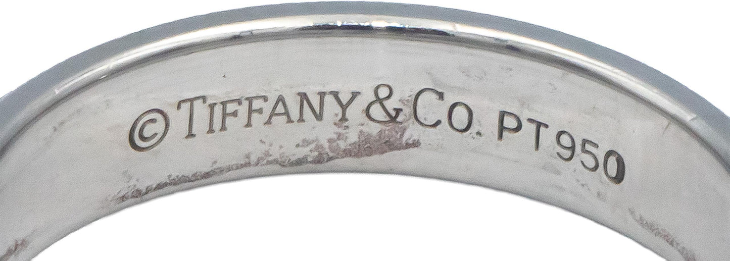 TIFFANY & CO. Platinum Jewelry Milgrain Edge Wedding Band Ring Size 5.5