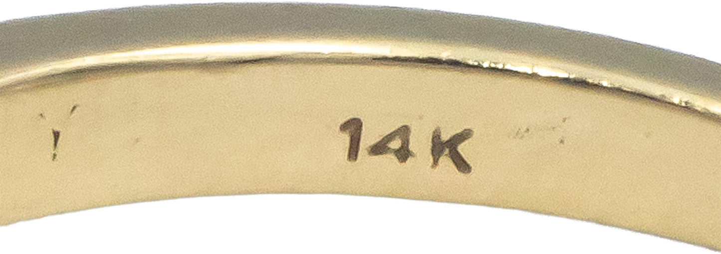 14k Yellow Gold 0.87CT White and Blue Diamond Ring w/ 0.47CT Center Size 8.25