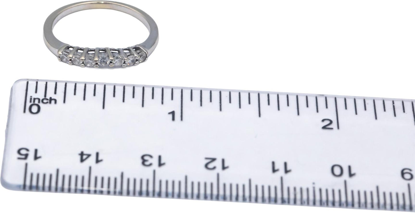 14k White Gold Jewelry 0.25CT Round Cut Diamond Band Ring Size 5.75