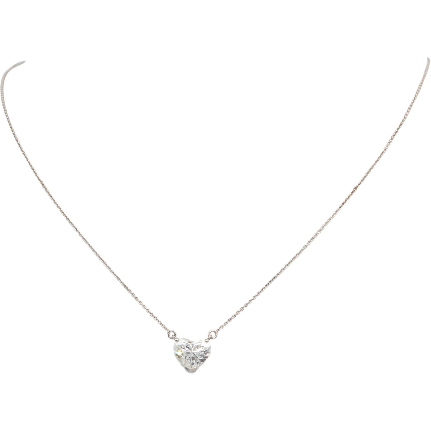 IGI Lab Grown VVS2/F Diamond 18k & 14k Gold Heart Cut Pendant Necklace 2.20CT