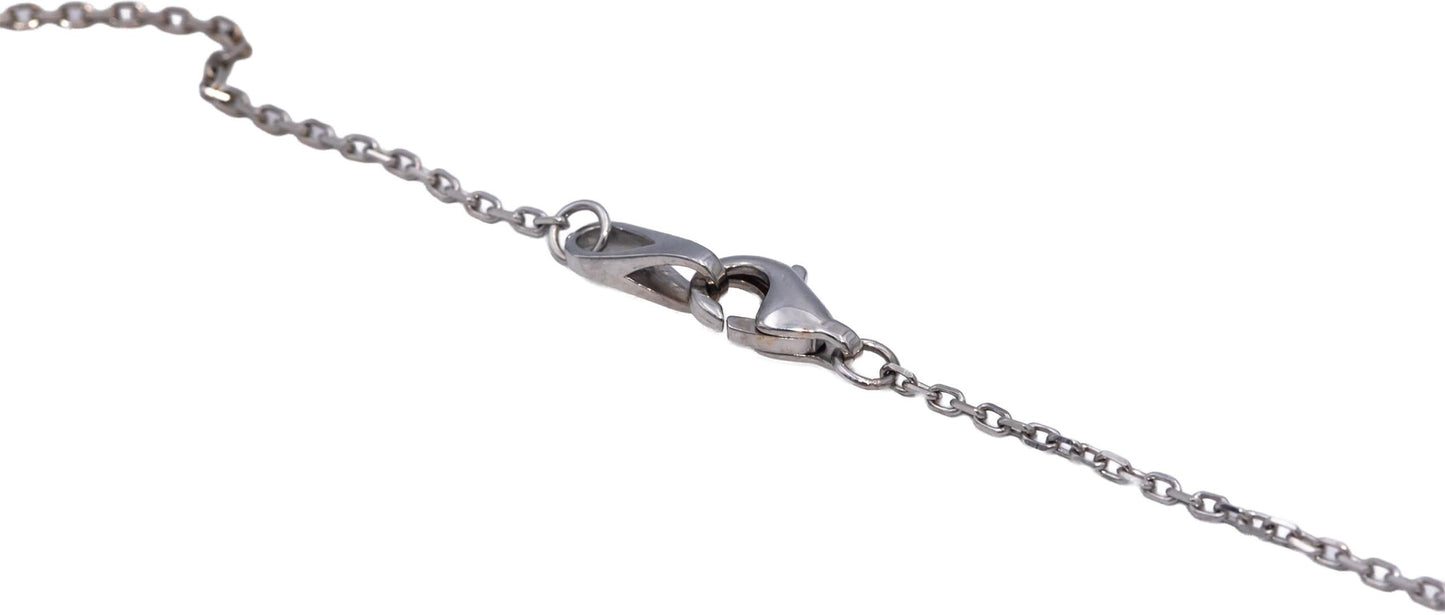 14k White Gold VS Round Bezel Set Diamond By The Yard Necklace Chain 0.40CT