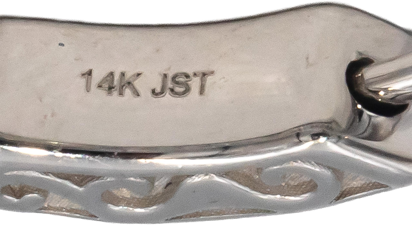 Round Diamond 14k White Gold Inside Out Circle Hoop Earrings 5.0CT