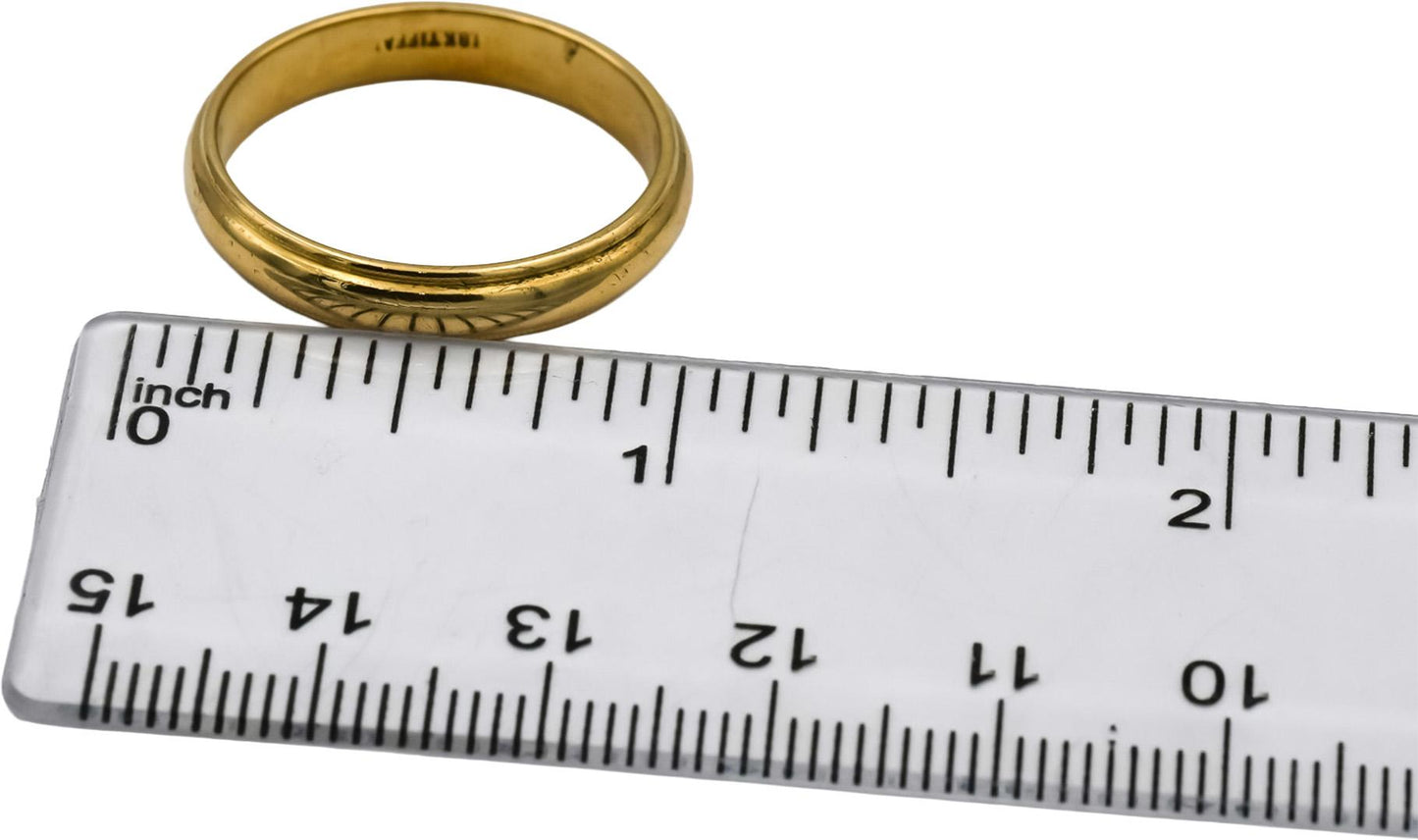 TIFFANY & CO. Vintage 18k Yellow Gold Milgrain Wedding Band Ring Size 10.75