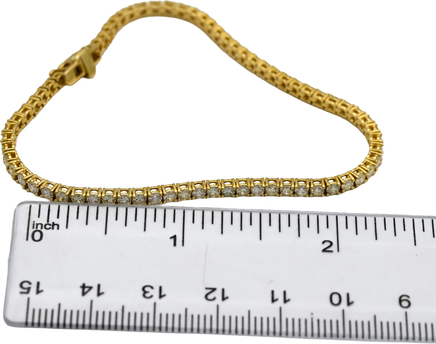 18k Yellow Gold VS Round Diamond Tennis Bracelet 3.0CT