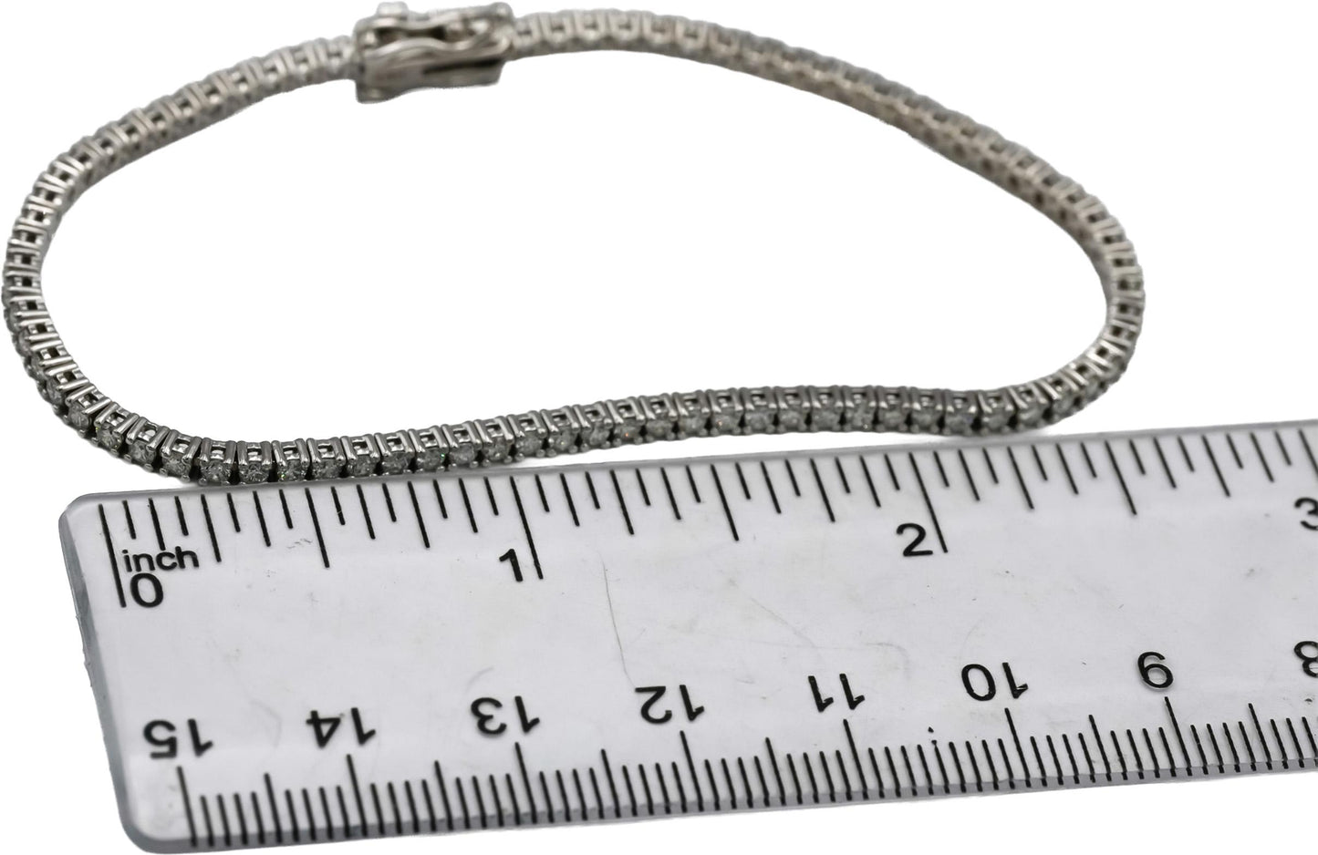 14k White Gold VS Round Diamond Tennis Bracelet 2.07CT