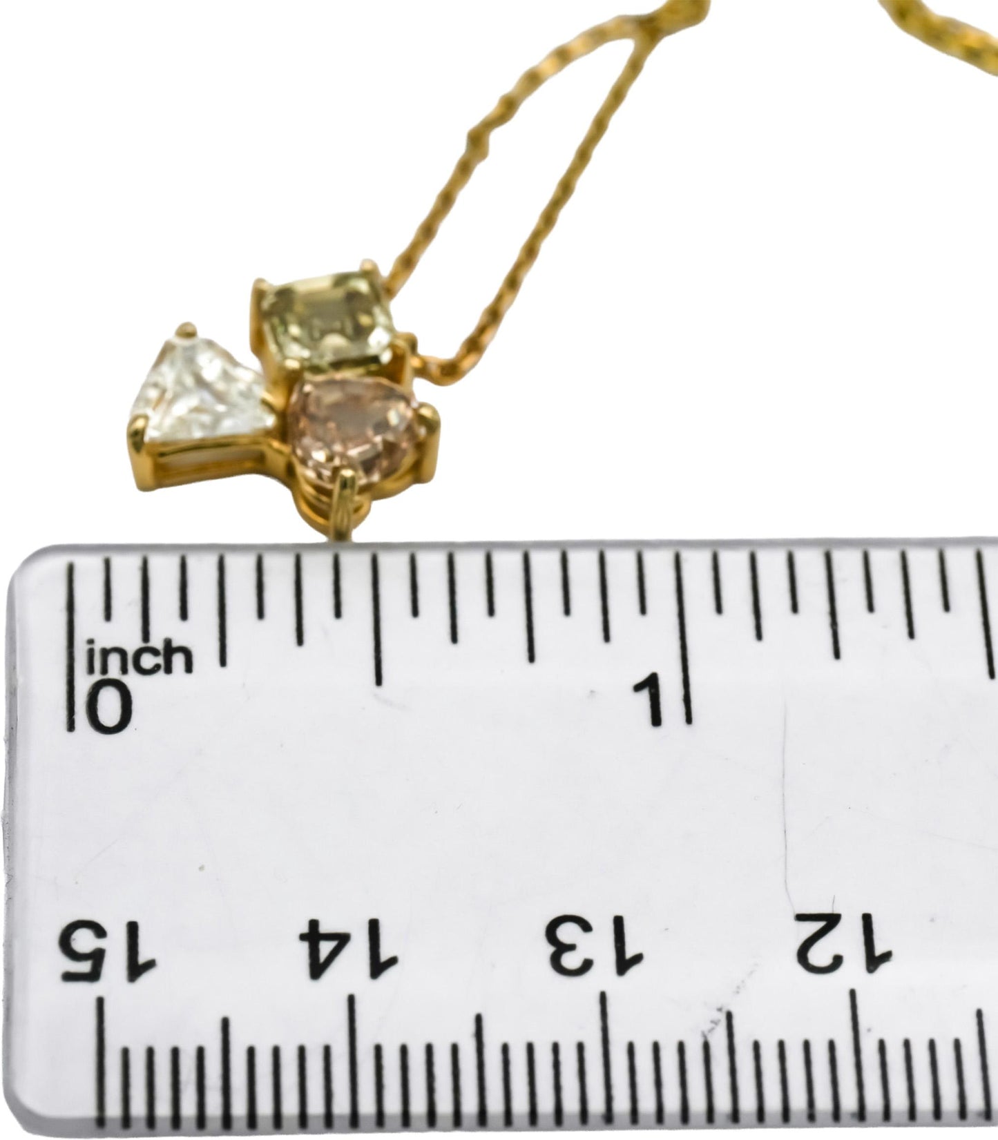 14k Yellow Gold VS Mixed Cuts Diamond Pendant Necklace 2.64CT