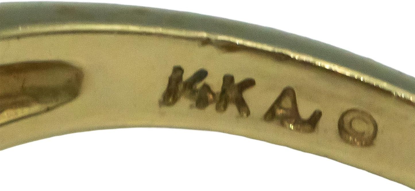 Round Diamond and 7mm Pearl 14k Yellow Gold Cocktail Ring 0.40CT Size 7