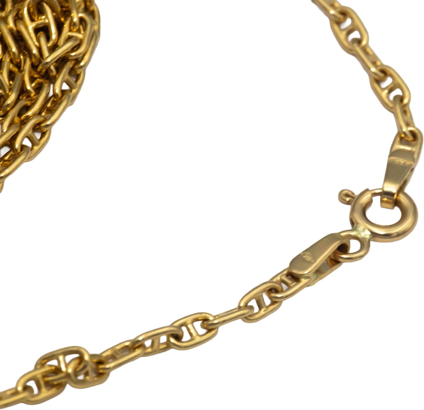 18k Yellow Gold 24" Long Anchor Link Chain Necklace
