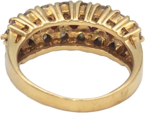 14k Yellow Gold 1.75CT Diamond and Ruby Band Ring Size 6.5