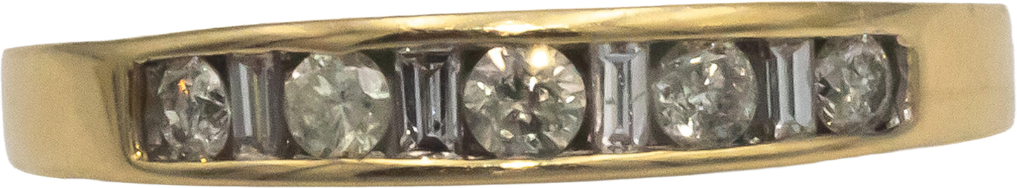 14k Yellow Gold 0.25CT Diamond Band Ring Size 7