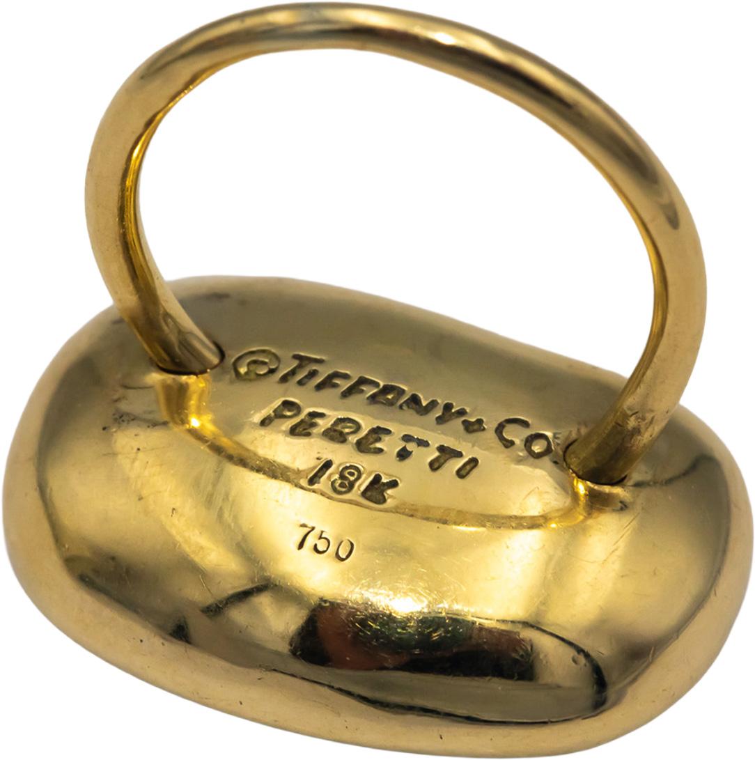 TIFFANY & CO. Vintage 18k Yellow Gold Elsa Peretti Bean Ring Size 4