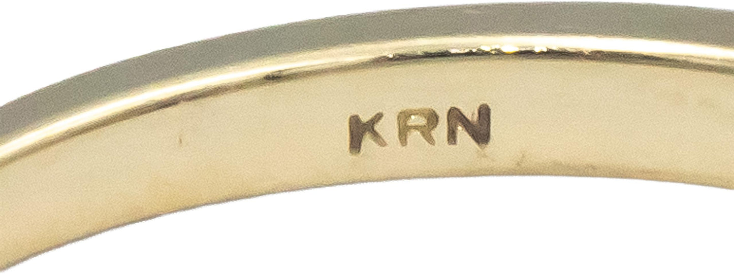 14k Yellow Gold 0.87CT White and Blue Diamond Ring w/ 0.47CT Center Size 8.25