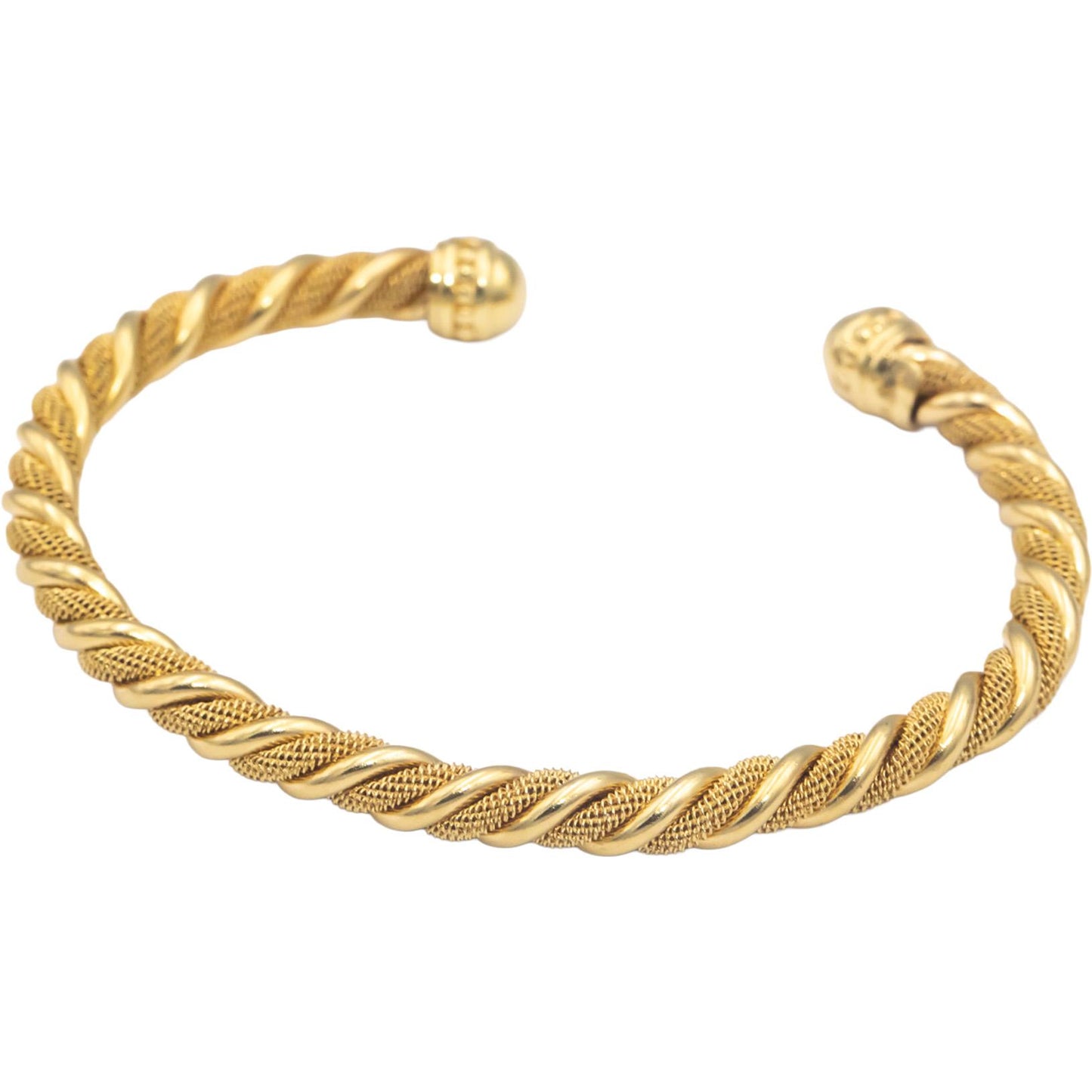 DAVID YURMAN 18k Yellow Gold Jewelry Twisted Open Bangle Cuff Bracelet