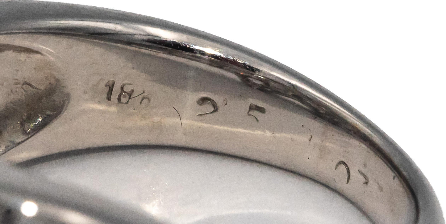 18k White Gold VS Baguette Cut Diamond Ribbon Band Ring 3.0CT Size 6.5