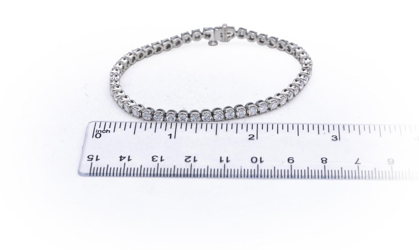 Platinum & 14k Gold VS Lab-Grown Round Diamond Tennis Bracelet 5.0CT