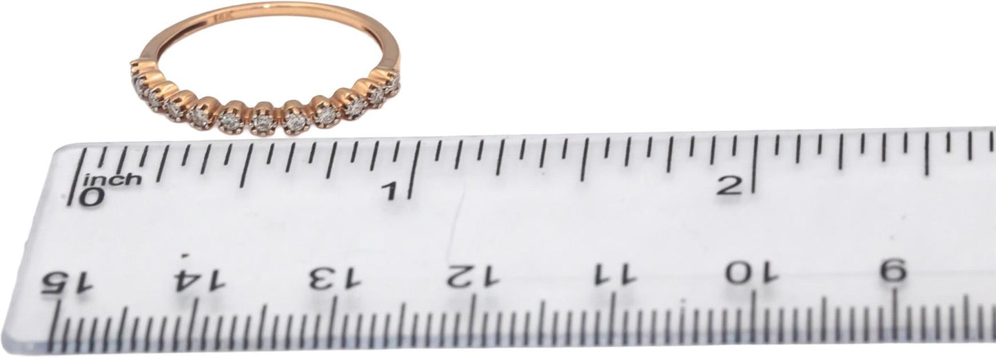 14k Rose Gold Round Diamond Band Ring 0.20CT Size 7.25