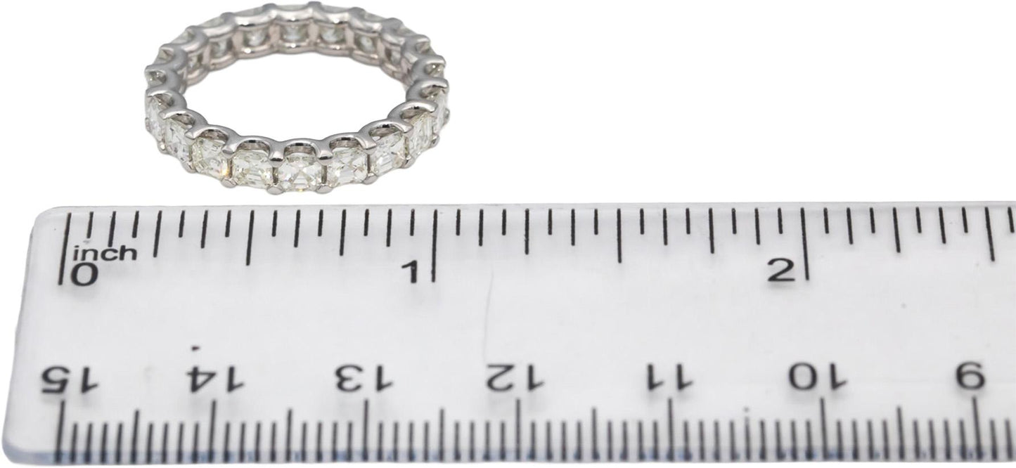 18k White Gold VS Asscher Cut Diamond Eternity Band Ring 3.0CT Size 6