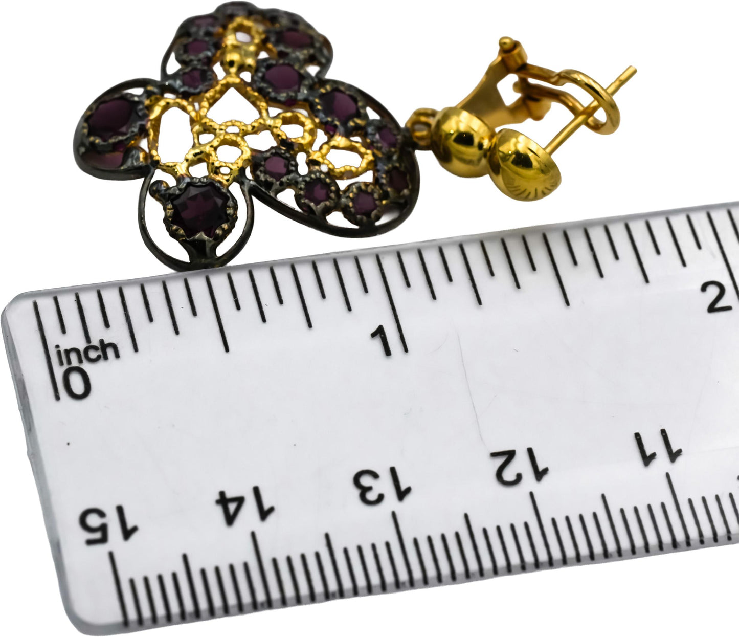 18k Yellow Gold & Rhodium Pink Tourmaline Butterfly Dangle Earrings 2.50CT