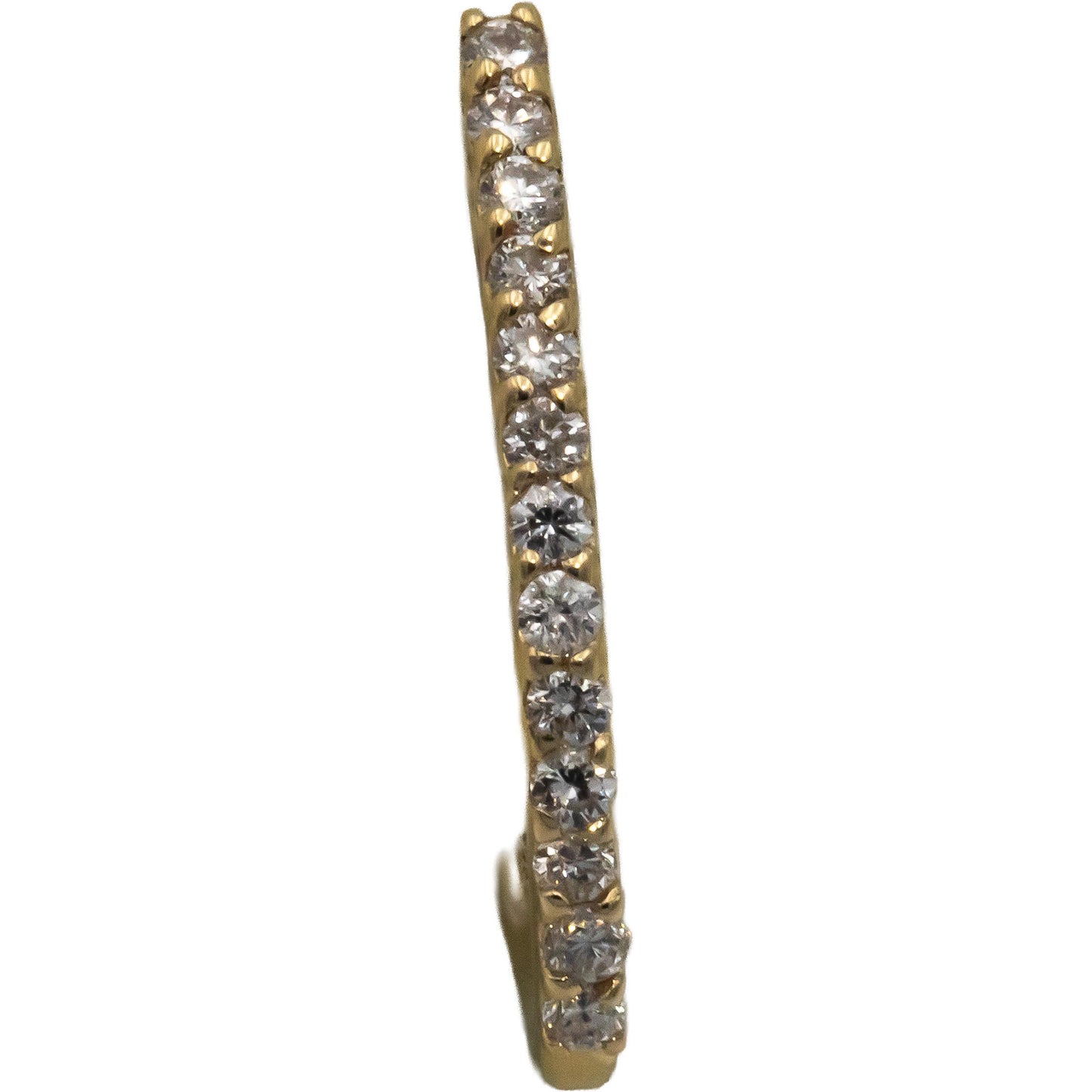 14k Yellow Gold 0.25CT Round Cut Diamond Hoop Huggie Earrings