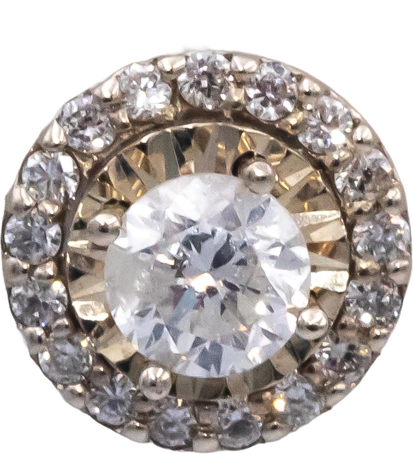 Round Diamond 14k White Gold Flower Cluster Stud Screw Back Earrings 2.79CT