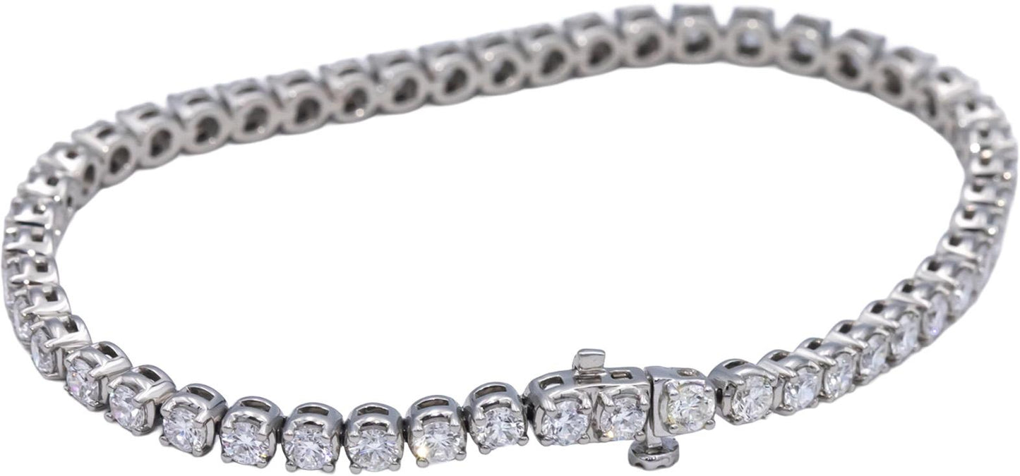 Platinum & 14k Gold VS Lab-Grown Round Diamond Tennis Bracelet 5.0CT