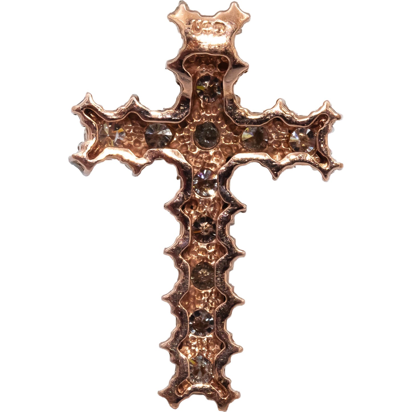 Round Diamond 14k Rose Gold Jewelry Cross Crucifix Pendant 4.43CT