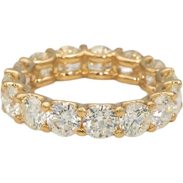 14k Yellow Gold VS Round Diamond Eternity Band Ring 5.82CT Size 7.25