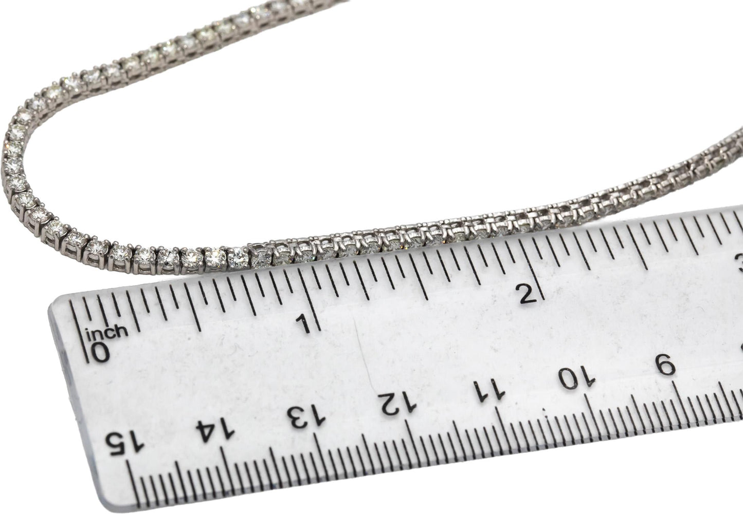 14k White Gold VS Round Diamond Tennis Necklace 7.76CT