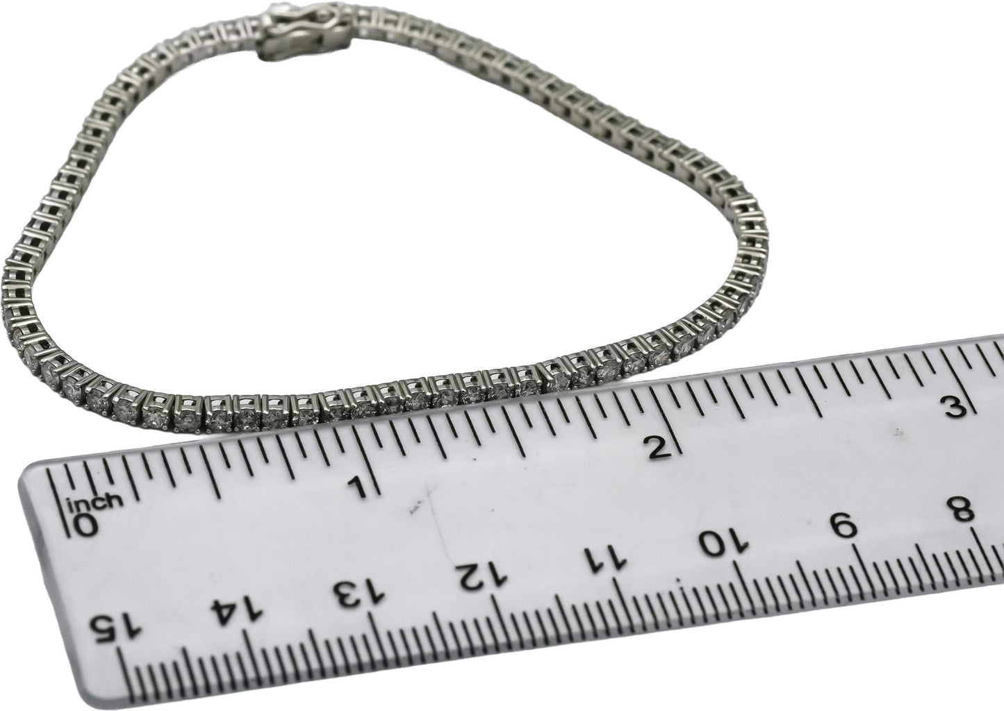 Platinum Round Diamond Tennis Bracelet 3.16CT