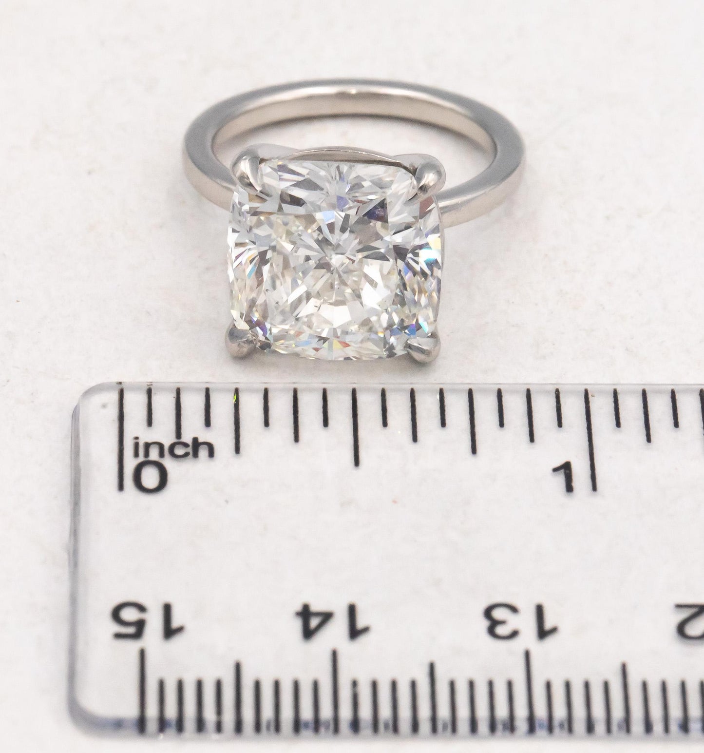 GIA Certified Natural Cushion Cut Diamond Platinum Solitaire Ring G/VS2 9.08CT