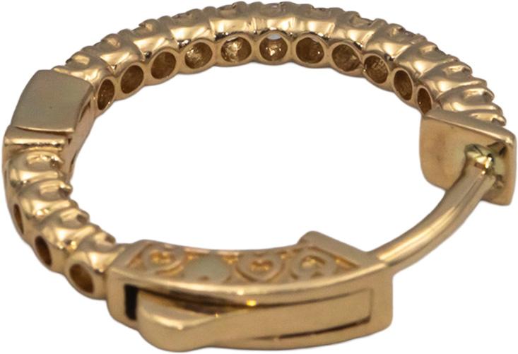 14k Yellow Gold 0.70CT Round Cut Diamond Inside Out Hoop Earrings