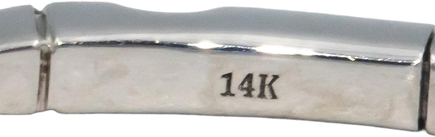 14k White Gold 1.0CT Round Cut Lab Grown Diamond Semi-Flexible Bangle Bracelet